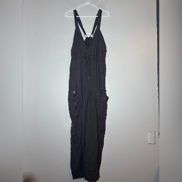 Free People Southern Lights Wide Leg Cargo Overalls Jumpsuit Slouchy Size S - Picture 2 of 9